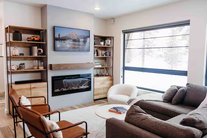 Warm living room interior at Knoll House